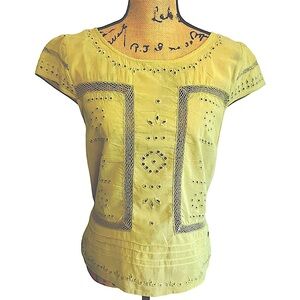 Anthropologie Meadow Rue Lovely Summer Button Back Top Size 12